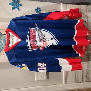 EUC 5ivehole Barnestormers 104 Fighter Wing Westfield MA Hockey Jersey sz XL